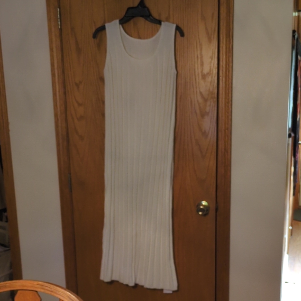 Elegant Off White Sleeveless Knit Dress XL NWT